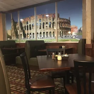 a view of the interior of a restaurant