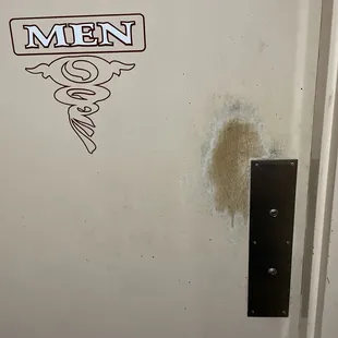 Press at the top to enter.  Restroom at Alabasha