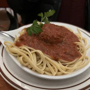 With Tomato Sauce And Meatballs