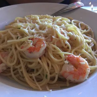 Shrimp Scampi with spaghetti