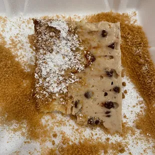 a dessert in a styrofoam container