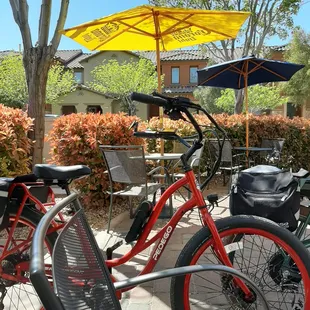 No problem parking our e-bikes nearby!