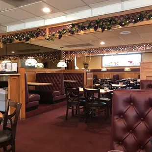 Nice wood paneling and clean restrooms.
