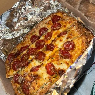 The cheesy pepperoni breadsticks