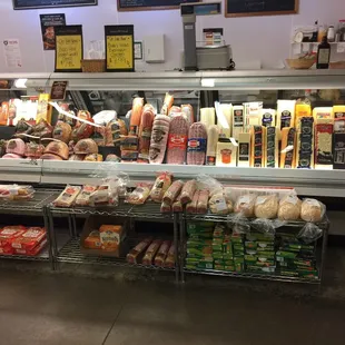 a display of deli items