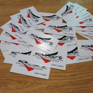 a pile of business cards