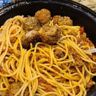 This was the spaghetti and meatballs for $16 looks like spagettios minus the sauce.