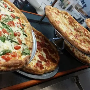 Lots of different slices for dine in take out