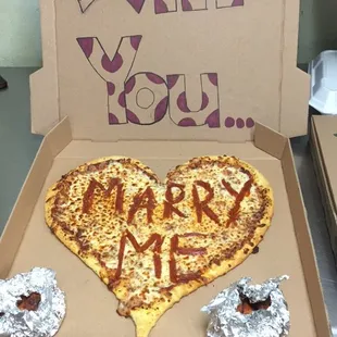 We will be serving heart shaped pizza at your request.no extra charging fee, just simply ask our phone operators Thank you, Mr. Romano