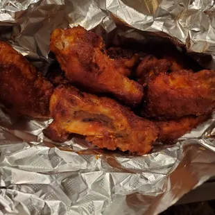 6 wings, asked for extra crispy.