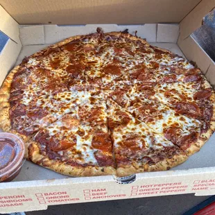 XL pepperoni extra sauce