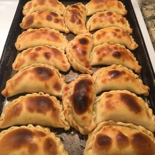 a pan of empanadas