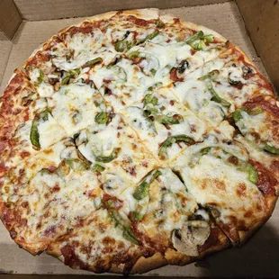 custom almost $30 SMALL pizza for 2-3 people is pretty expensive / ridiculous for just 3 toppings! thin crust. good but man