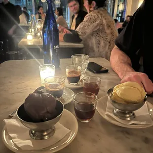 Ice creams, espressos, and amaros.