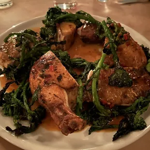 CHICKEN AL DIAVOLO WITH BROCCOLI RABE
