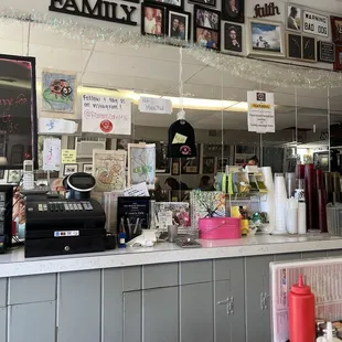 This is the counter directly in front of the breakfast bar area at Roman's.