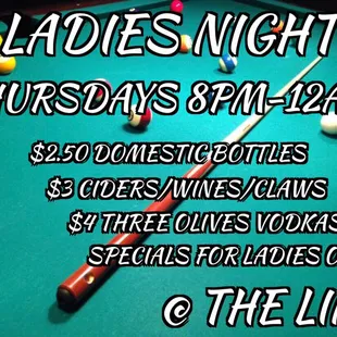 Ladies night specials