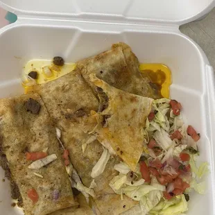 Carne asada 9. Quesadilla with Meat  DISGUSTING FILLED WITH OIL LIKE DRENCHED.