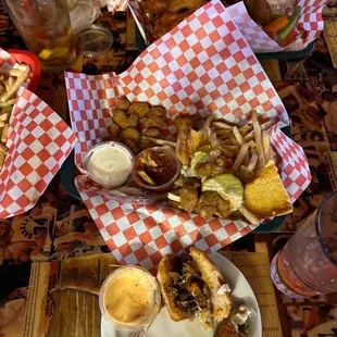 Omgod !! Smoked Reuben ... Shrimp Po boy .. Wings !