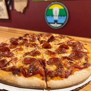 a pepperoni pizza