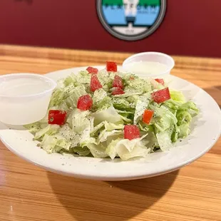 a salad with dressing