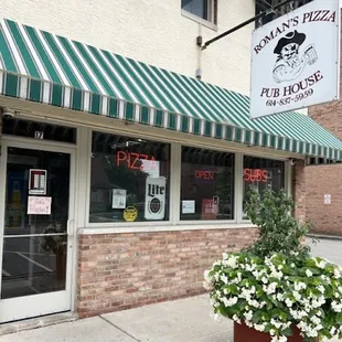 the front of the restaurant