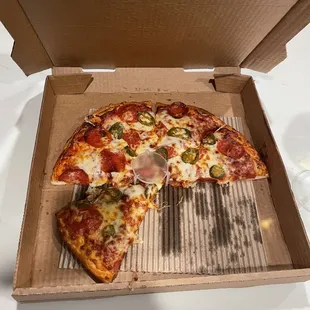 Jalapeño pepperoni size medium perfect for 2 people or one if starving