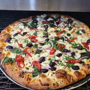 The Olympian-A Mediterranean Inspired Pizza