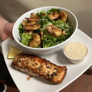 Ceasar Salad with Shrimp &amp; Salmon