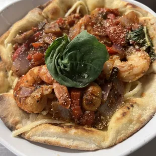 Shrimp Diablo on the Bread Bowl