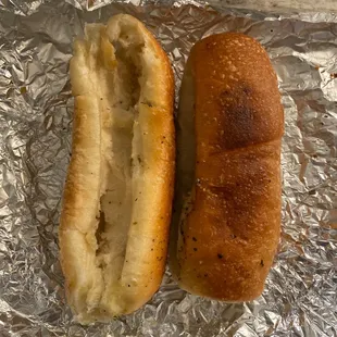 a hot dog and a bun