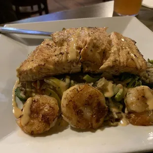 The Enzo Special with Salmon, Shrimp, Vegis and Rice so yummy