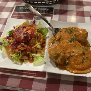 Three step dinner combo! Pasta+Sauce+protein and a salad!