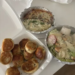 Garlic Rolls; Caesar Salad; Tour of Italy