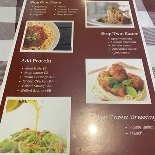 Menu special at lunch