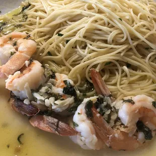 Shrimp scampi! Simple buttery, lemony and garlicy. One of the best I have had in a while.