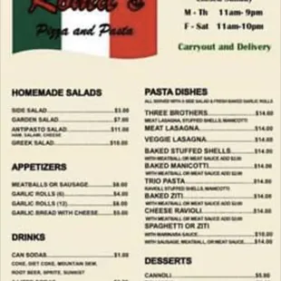 menu