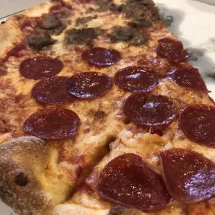 Half pepperoni / half sausage. (Not half pizza, we ate the other half before I took the picture)