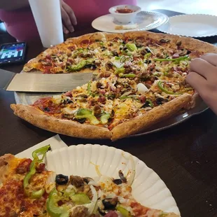 The works large pizza