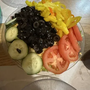 Anti-Pasta Salad is the best and this is a small one! Wish I took a better picture to show you how deep it goes!