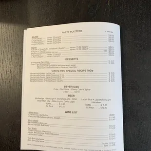 menu