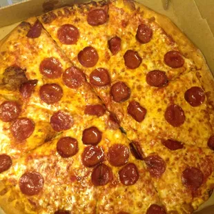 Pepperoni Pizza delivered from Roma&apos;s!  So so good.