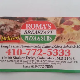 Roma&apos;s Magnet Business Card