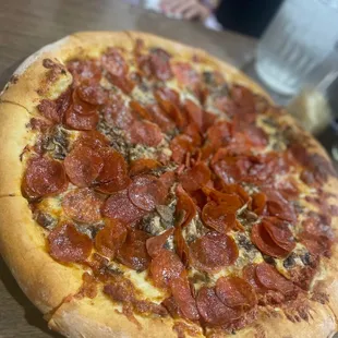 a pepperoni pizza