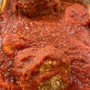 Ravioli and Meat Balls or Sausage (with meatballs)