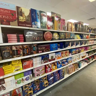 a grocery store aisle filled with products