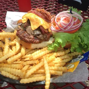 The Romayne's house burger. MASSIVE AND DELICIOUS