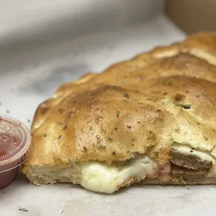 Meatball Stromboli. Very large! Great crust.