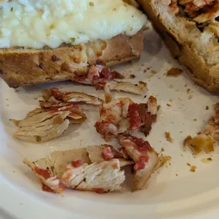 Dry, roasted chicken on a "Parmesan chicken sub"