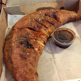 BBQ Chicken Calzone (take out) yummy